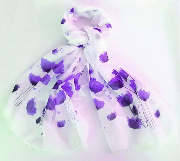 Lightweight Scarf - Purple Poppy