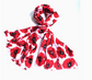 Lightweight Scarf - Poppy Flower on White