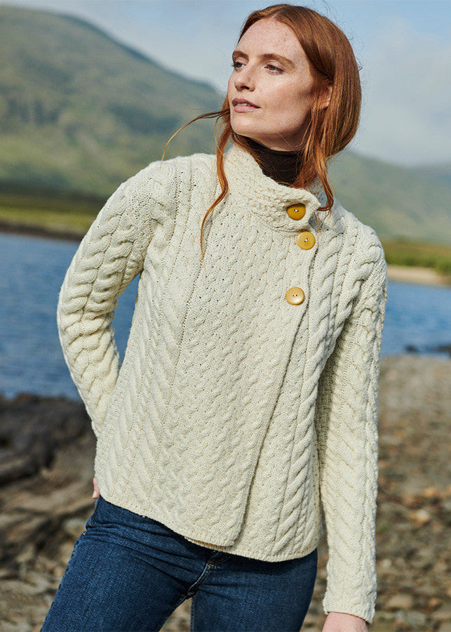 Aran Assymetrical Cable Cardigan