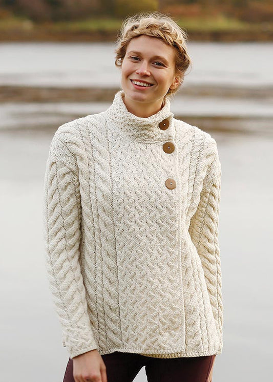 Aran Assymetrical Cable Cardigan