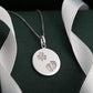 Silver Shamrock Baby Feet Disc Pendant
