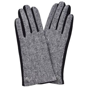 Celtic Glove Black Herringbone Tweed