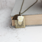 Book Locket - Cream Rose Charm