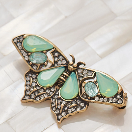 Butterfly Brooch Pin in Pacific Opal