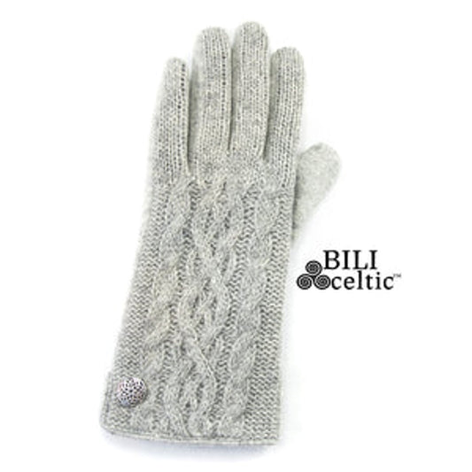 Celtic Cable Knit Gloves with Celtic Button