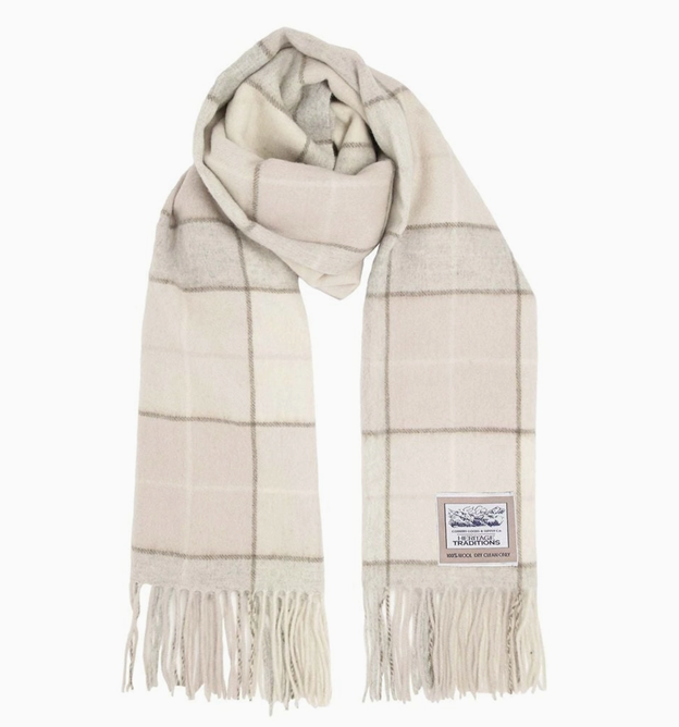 Pure Wool Tartan Check Scarf/Wrap