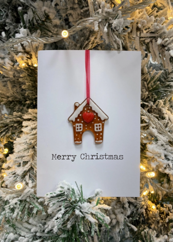 Christmas Decoration Fused Glass On Card