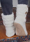 Chamonix Slipper Socks Suede Sole Cream