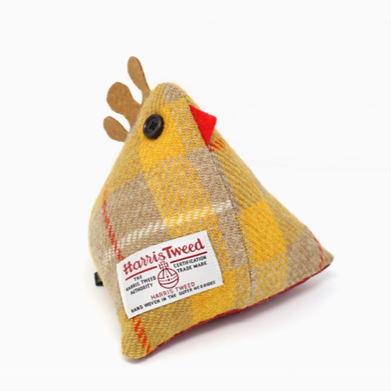 Harris Tweed Chicken Doorstop