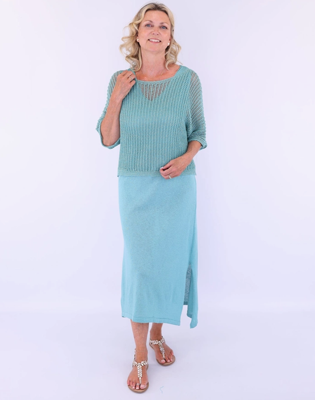 Cotton Blend Loose Knit Tunic