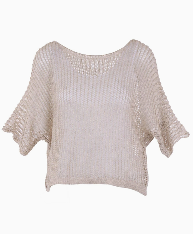 Cotton Blend Loose Knit Tunic