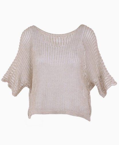 Cotton Blend Loose Knit Tunic