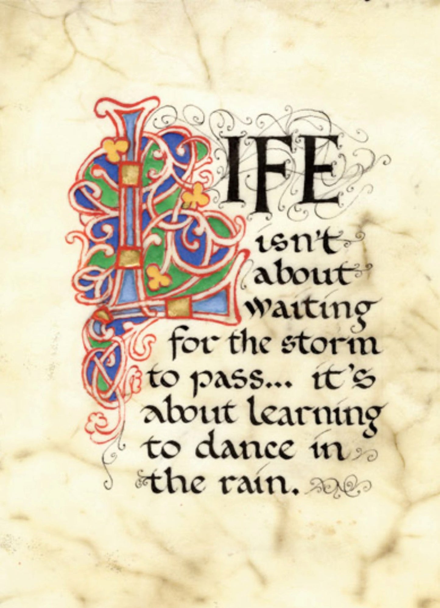 "Dance In The Rain" Celtic Manuscript Print