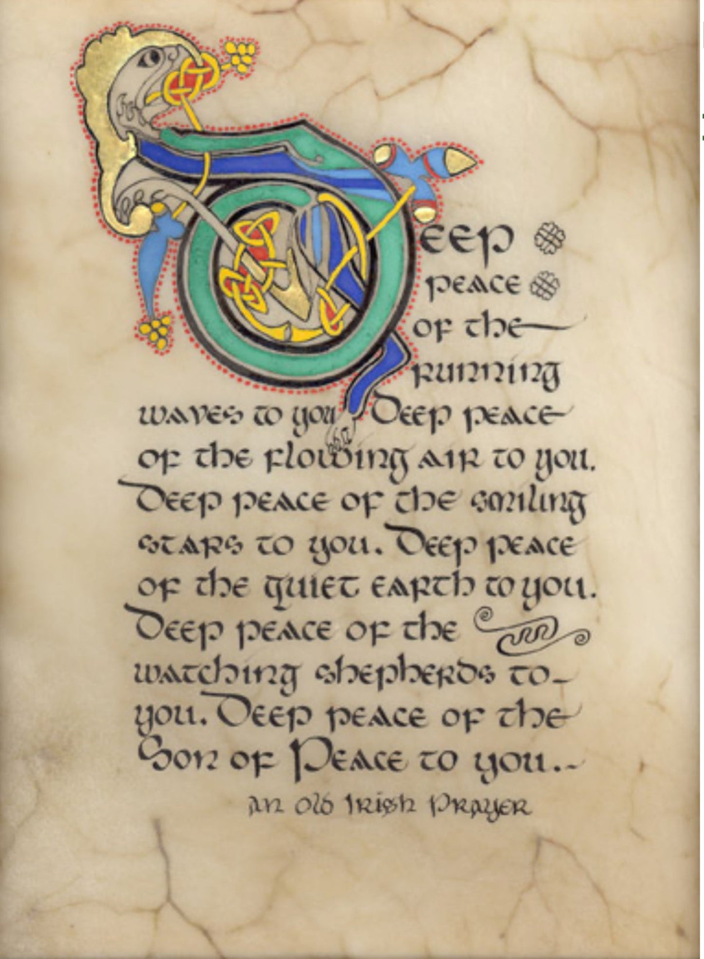 "Deep Peace" Celtic Manuscript Print