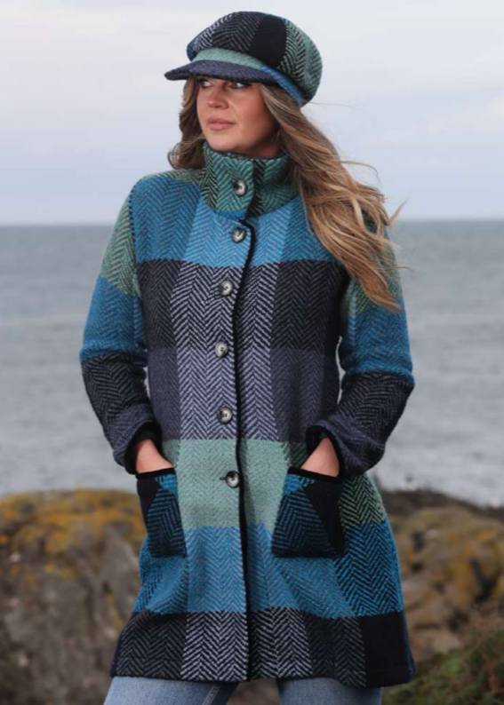 John Branigan Emma Coat - Donegal Blue