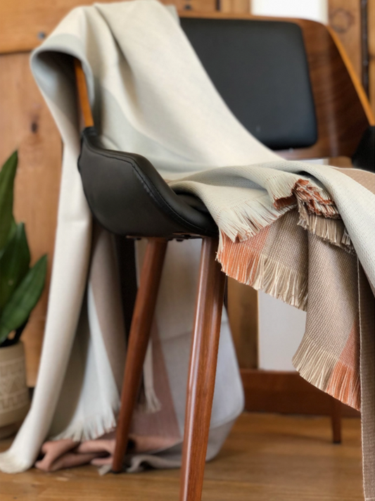 Alpaca Reversible Throw - Faded Rust