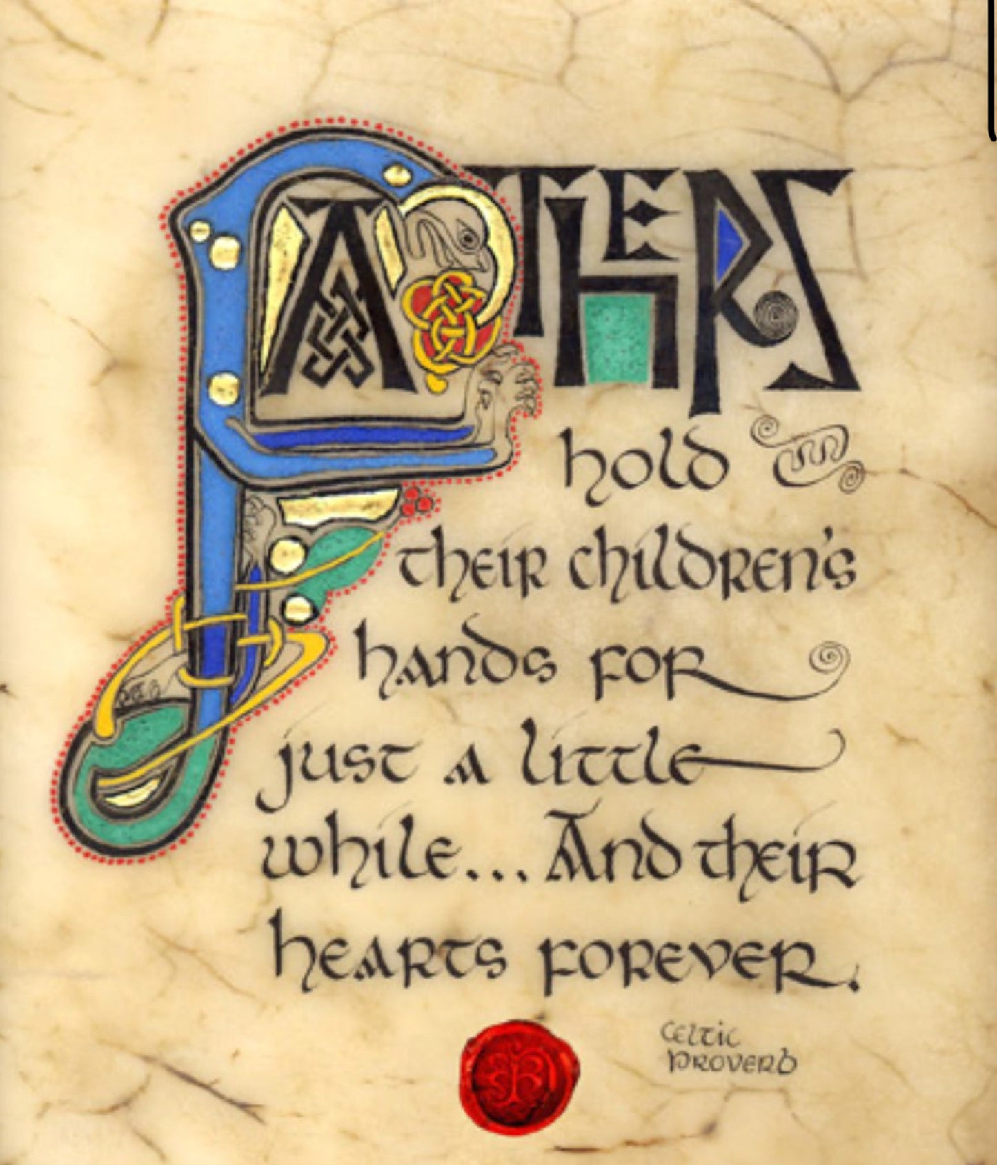 "Father Blessing" Celtic Manuscript Print