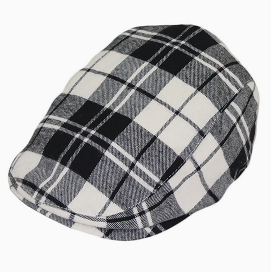 Kids Flat Cap Plaid Print