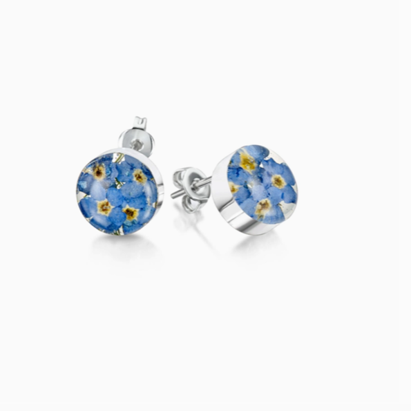 Forget-Me-Not Earrings Stud Round