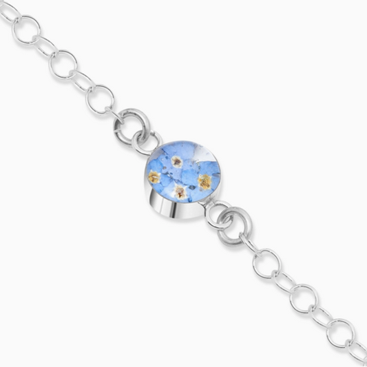 Forget-Me-Not Bracelet Silver Link Round