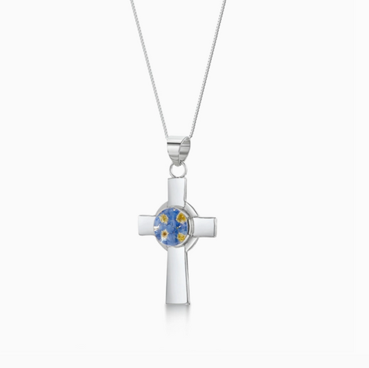 Forget-Me-Not Necklace Celtic Cross