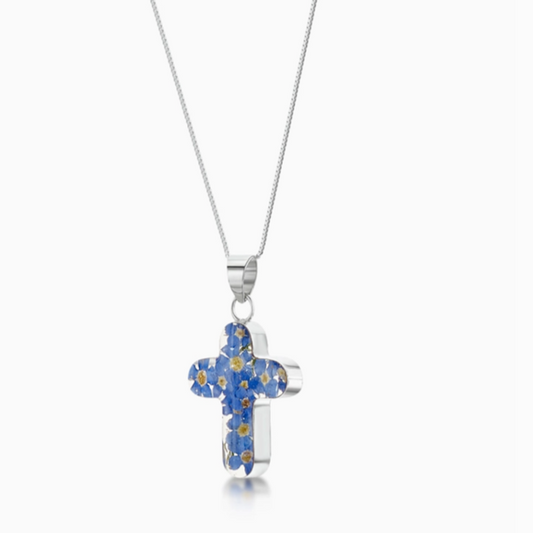 Forget-Me-Not Necklace Cross Small