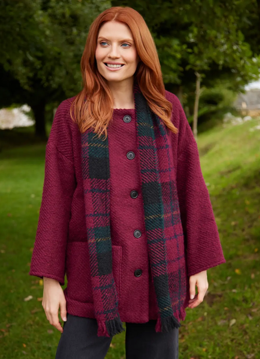 Freda Wool Coatigan - Wine