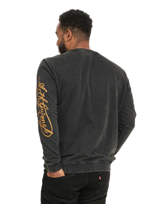 Guinness Black Distressed Gold Harp Sweatshirt