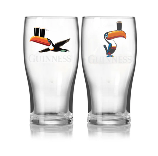 Guinness Gilroy Toucan & Flying Toucan Glass Set