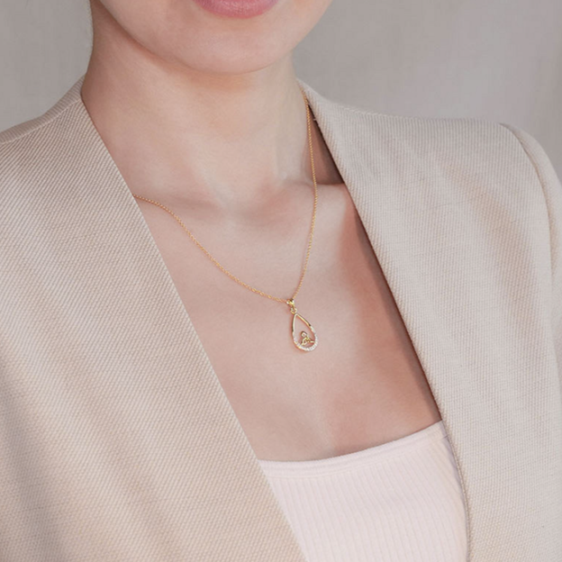 14K Gold Vermeil CZ Trinity Necklace