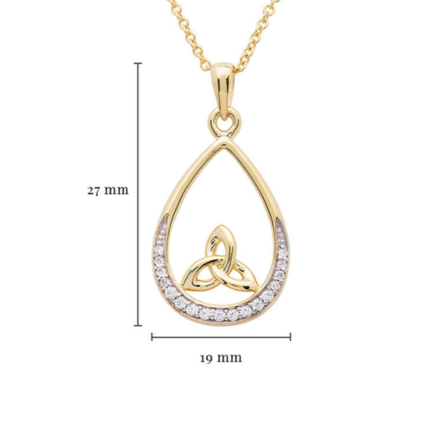 14K Gold Vermeil CZ Trinity Necklace