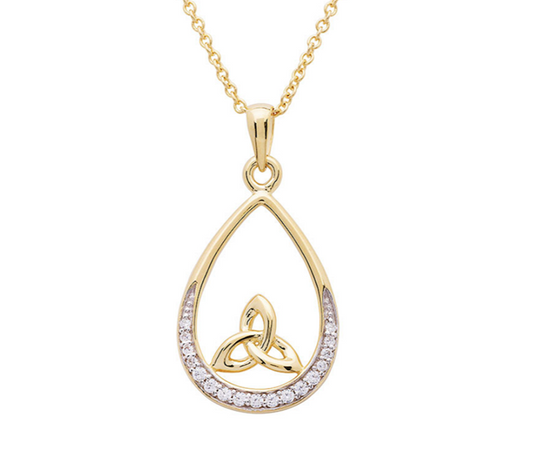 14K Gold Vermeil CZ Trinity Necklace