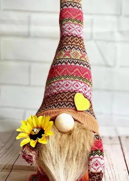 Gnome - Autumn Gnome with Sunflower