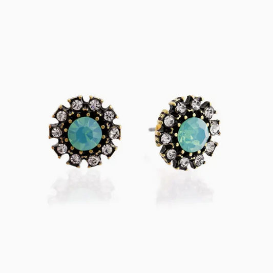 Grace Crystal Stud Earrings Pacific Opal