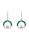 Green Malachite Sterling Silver Claddagh Drop Earrings