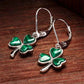 Green Malachite Sterling Silver Shamrock Drop Earrings