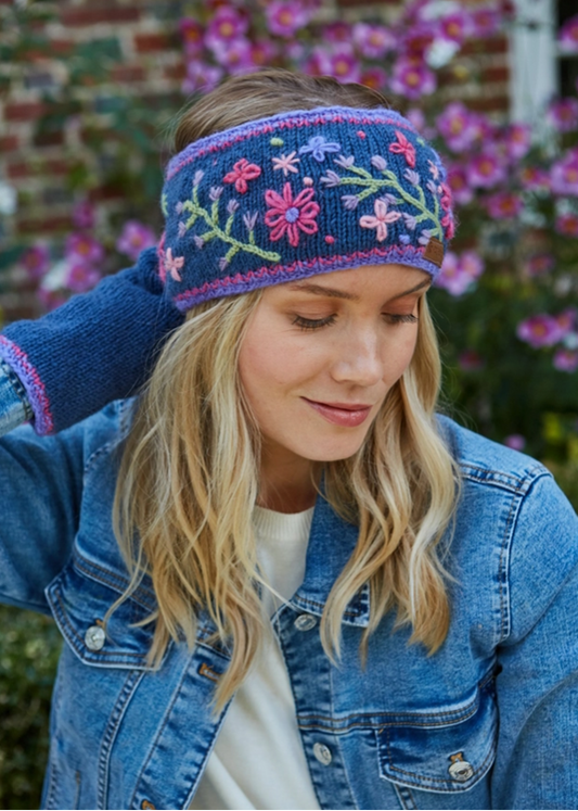 Hampton Court - Embroidered Flowers Headband