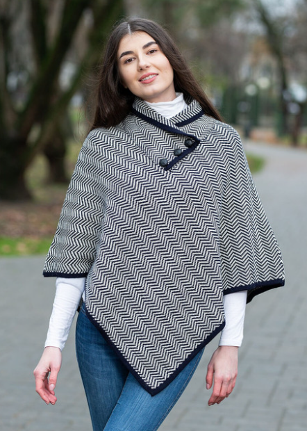 Merino Wool Herringbone Cape