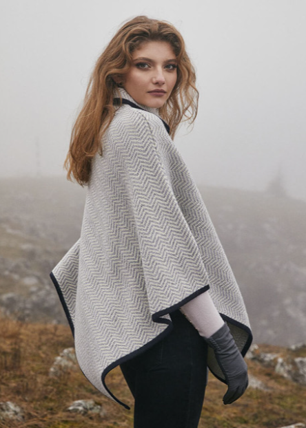 Merino Wool Herringbone Cape