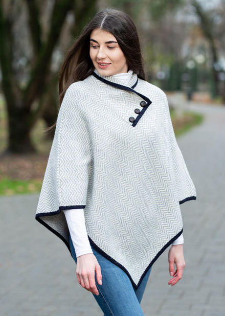 Merino Wool Herringbone Cape