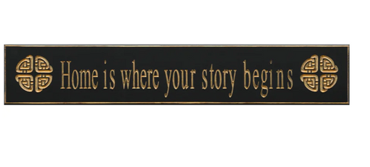 Carved Wood Pub Sign - Home Is Where Your Story Begins