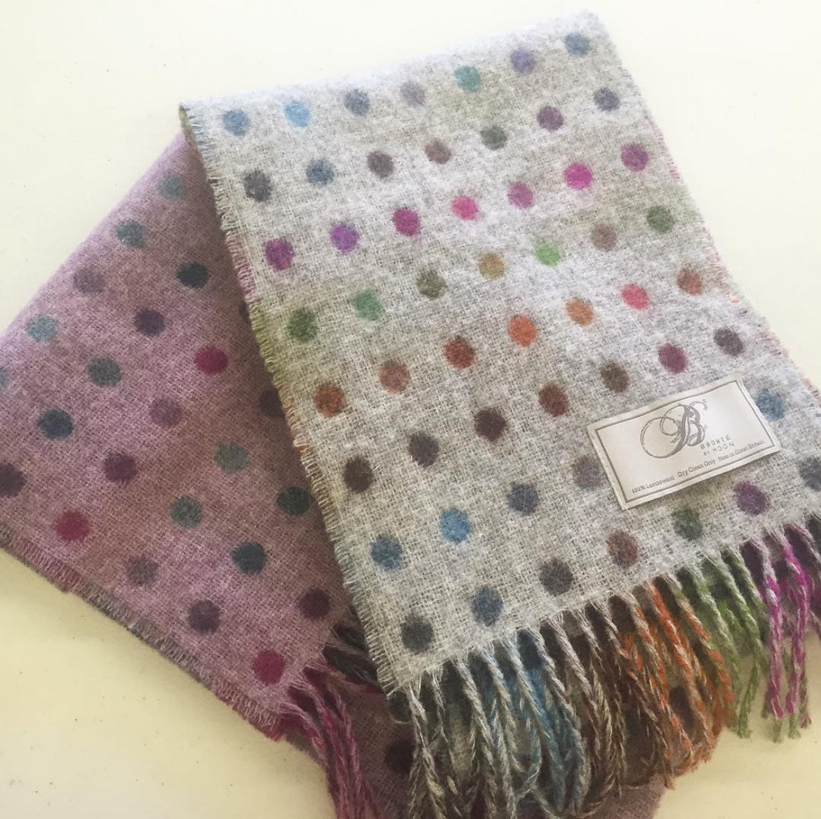 Merino Lambswool Spot Check Scarf