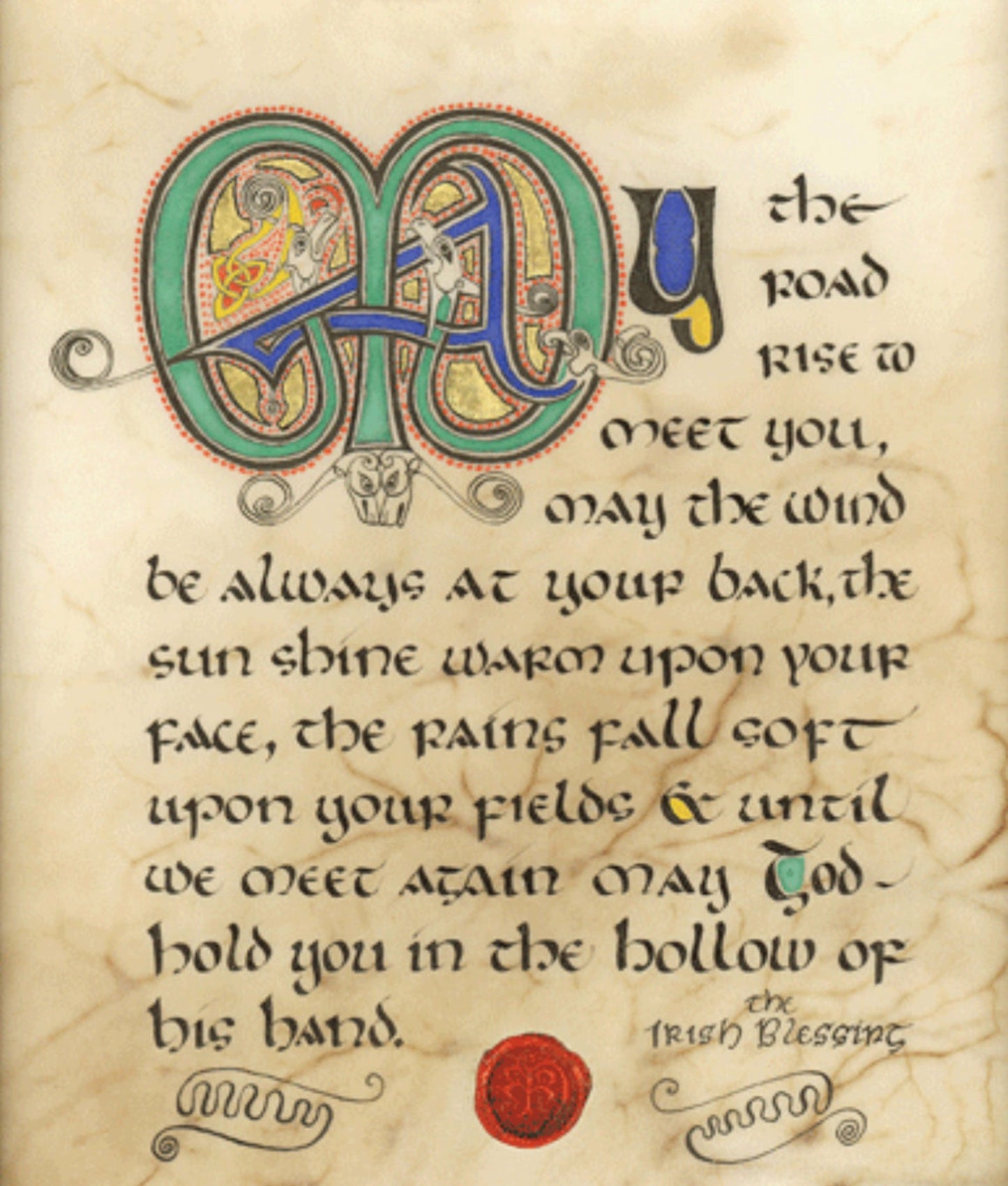 "Irish Blessing" Celtic Manuscript Print