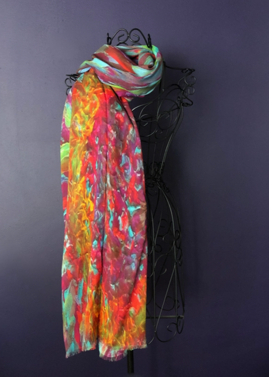 Silk Modal All Season Shawl/Scarf - Flower Power