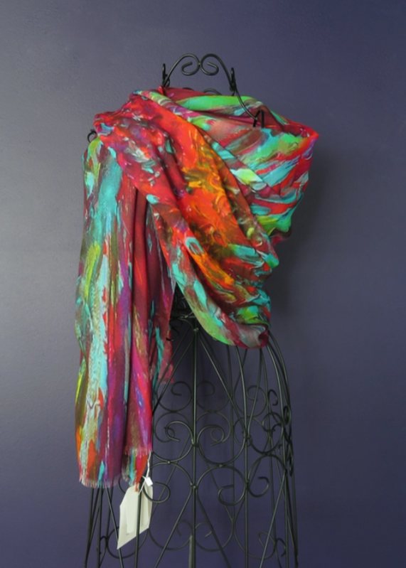 Silk Modal All Season Shawl/Scarf - Flower Power