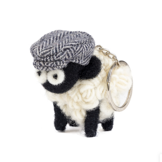 Sheep Keyring Blackface With Flatcap