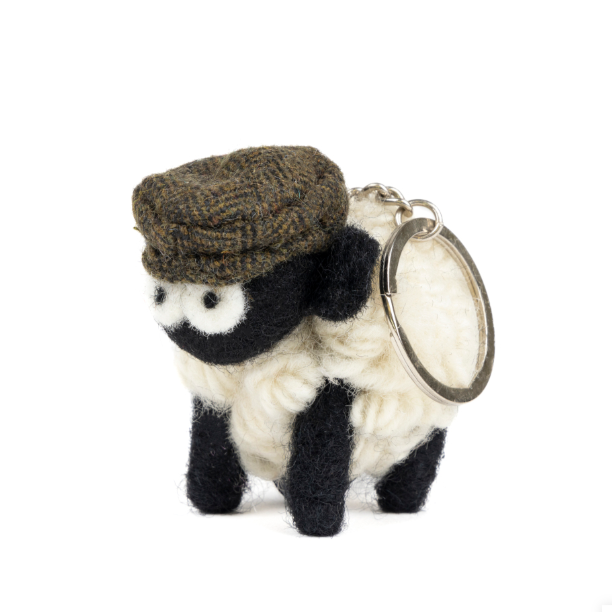 Sheep Keyring Blackface With Flatcap