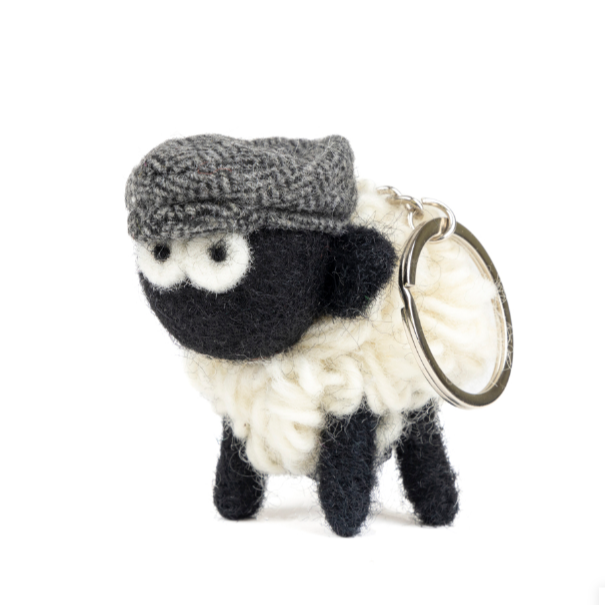 Sheep Keyring Blackface With Flatcap