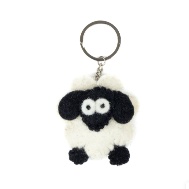 Sheep Keyring Felt Wool