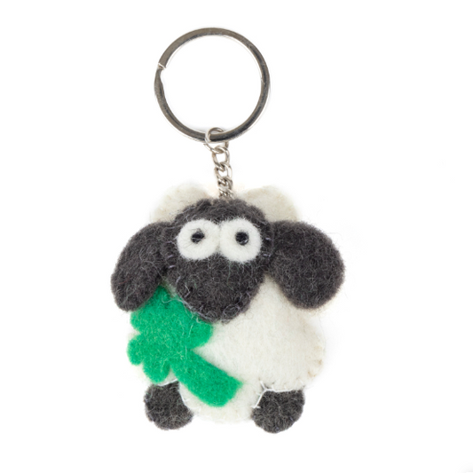 Sheep Keyring Felt Wool